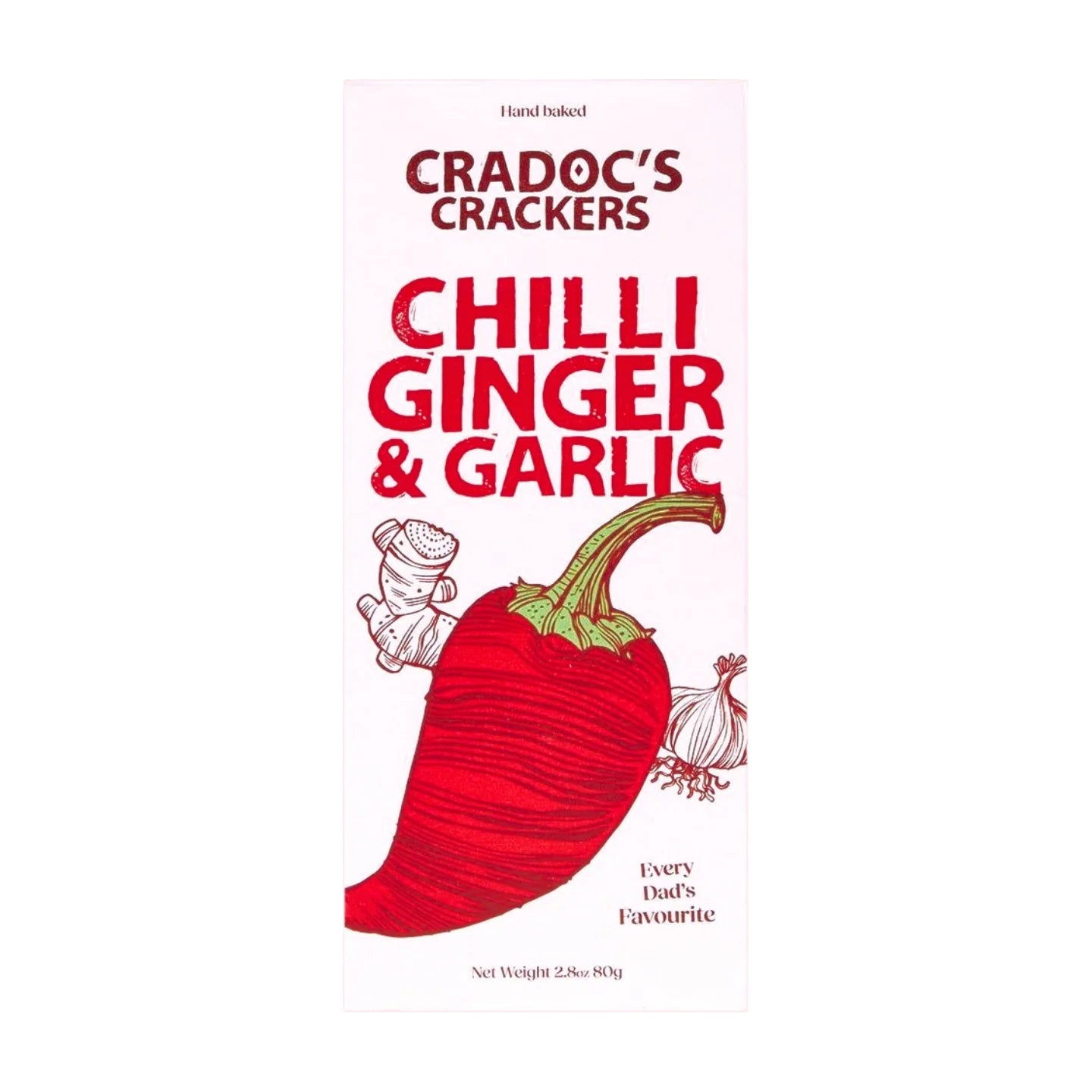 Cradoc’s Chilli, Ginger & Garlic Crackers (80g)