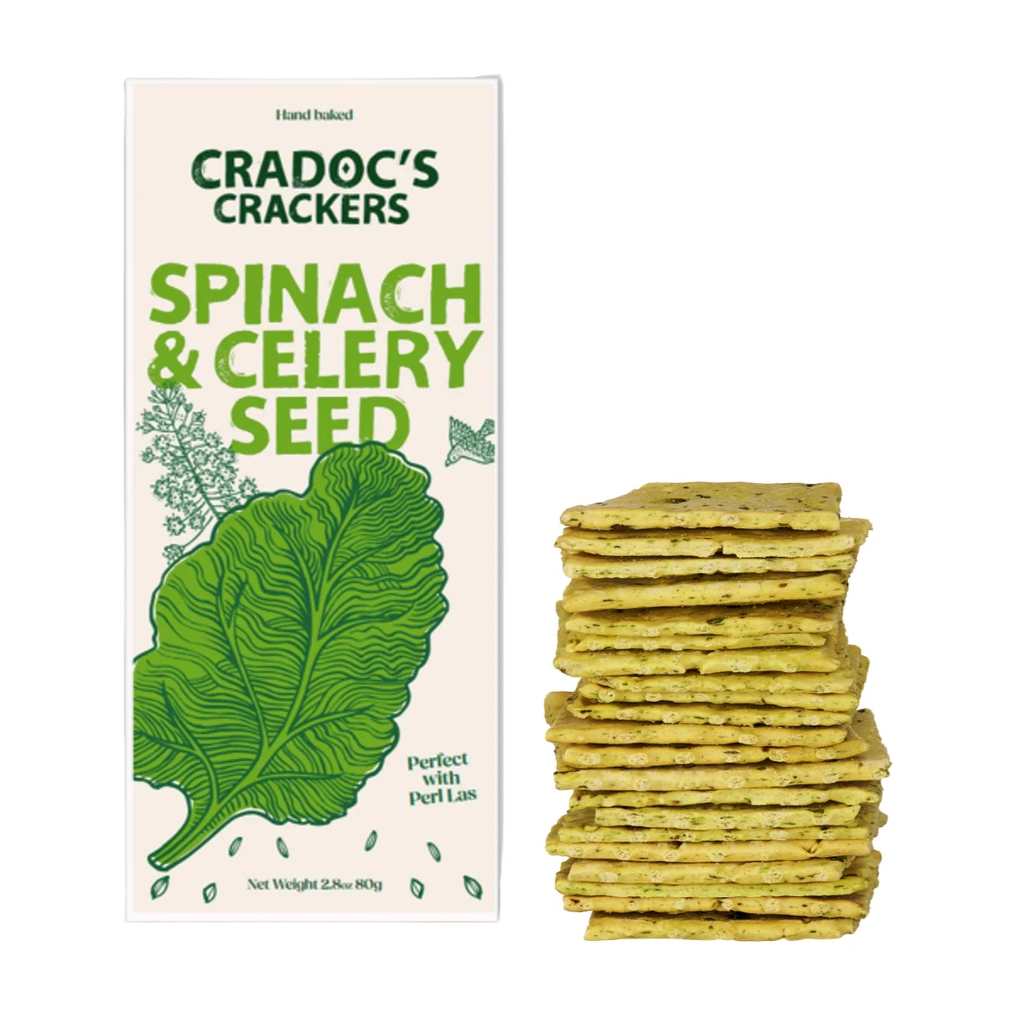 Cradoc’s Spinach & Celery Seed Crackers (80g)